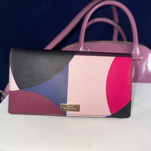 KATE SPADE multi color wallet. Pairs well with with lavender handbag. - Picture 4 of 4